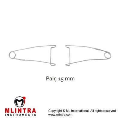 Jaffe Wire Lid Retractor Pair Stainless Steel, Blade Size 15 mm